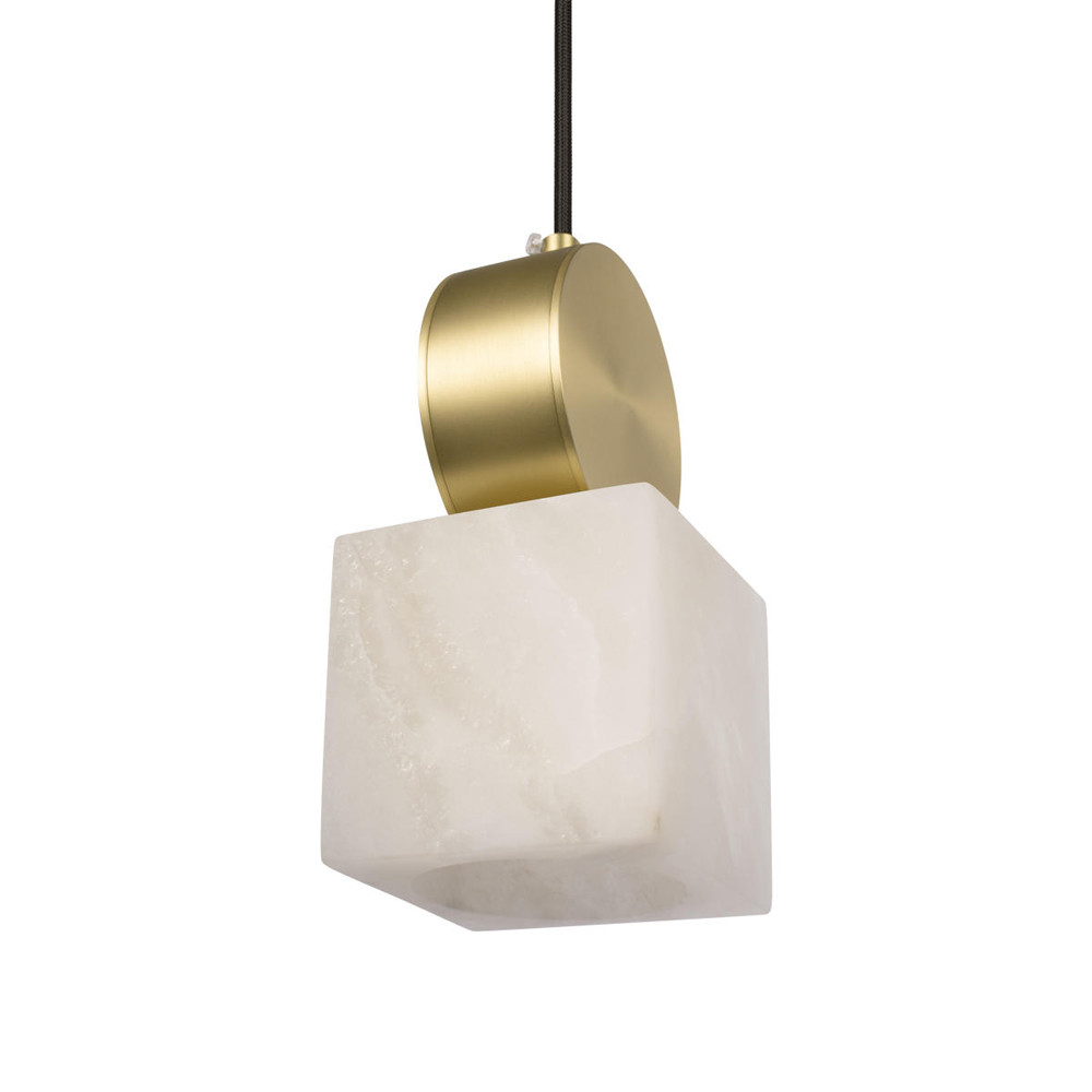 Подвесной светильник с квадратным мраморным плафоном Marble square