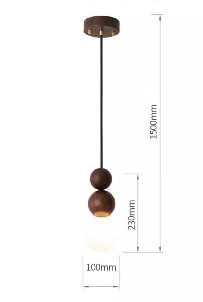Подвесной светильник с круглым деревянным шарообразным корпусом из светлого и темного дерева Wilmot Wooden Hanging Light