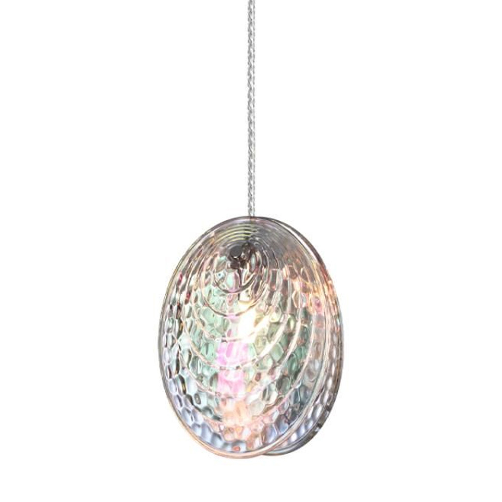 Подвесной светильник с круглым плафоном из рельефного стекла Disc Light