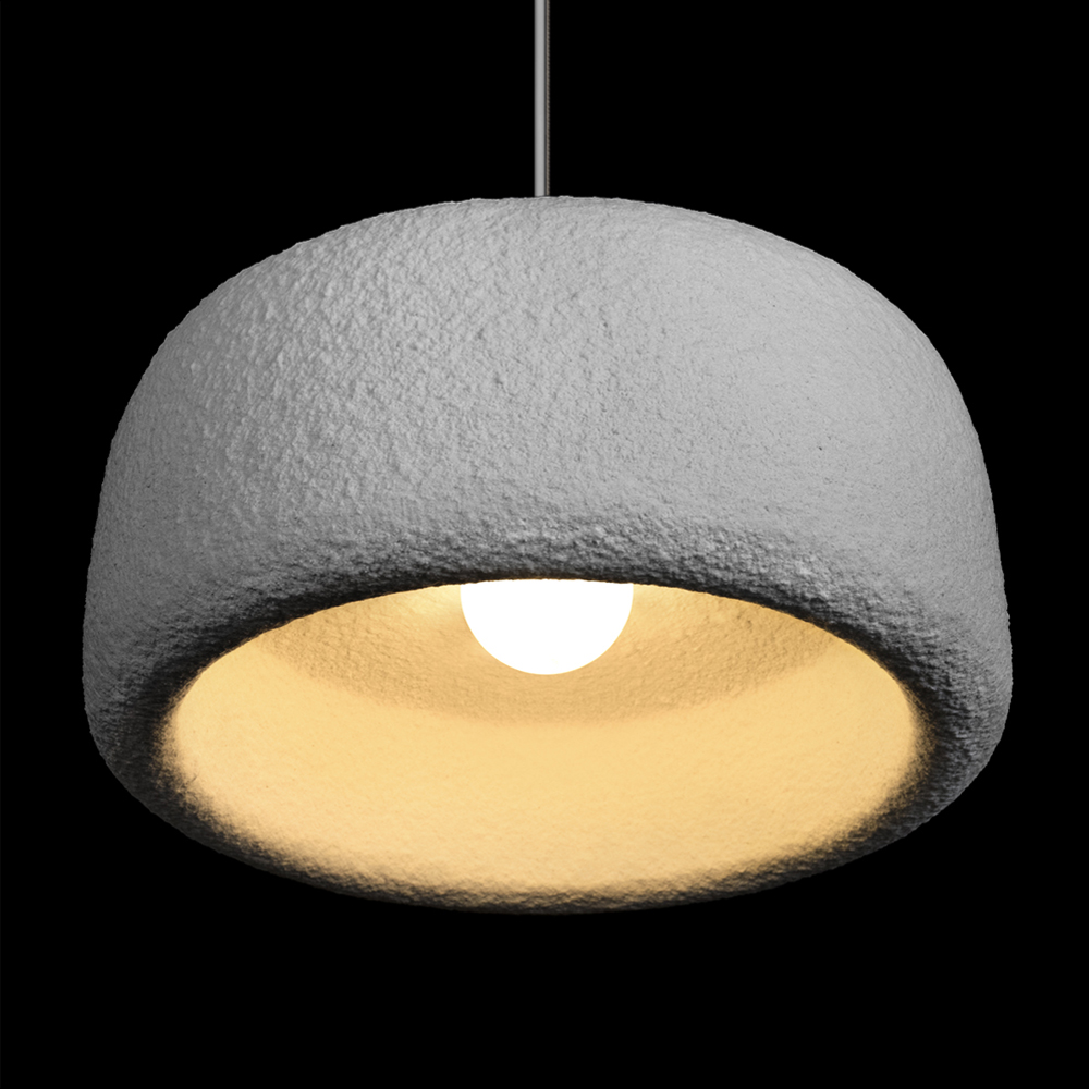 Подвесной светильник с круглым рельефным абажуром Sergey Makhno