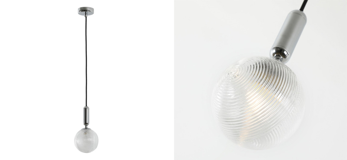 Подвесной светильник с круглым рельефным плафоном Parachilna Aballs