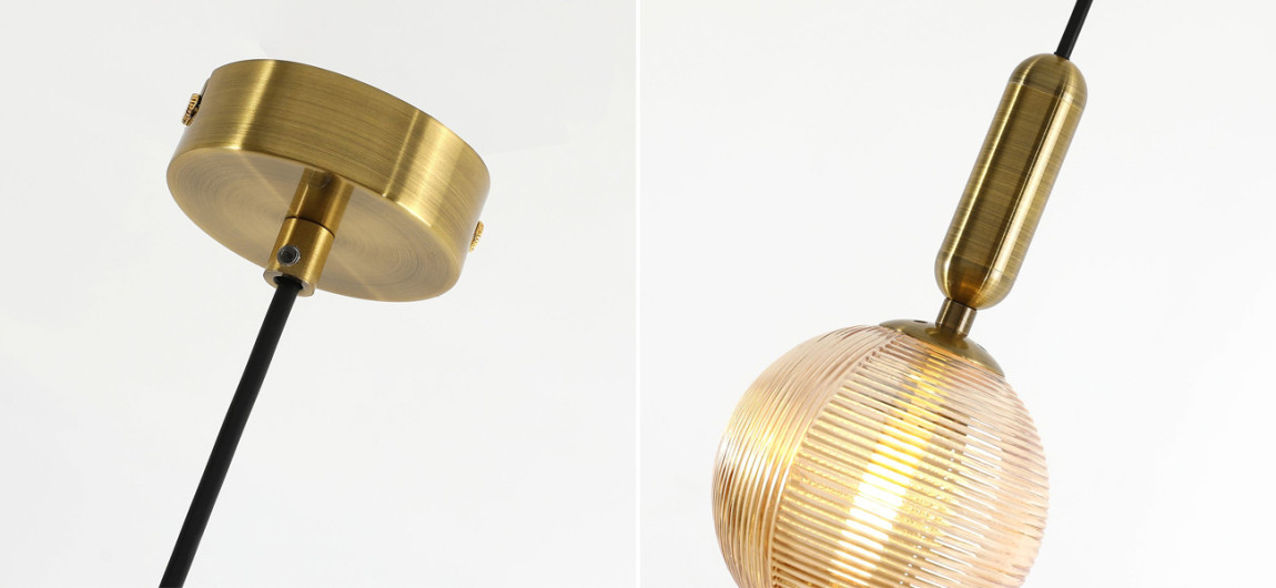 Подвесной светильник с круглым рельефным плафоном Perforated Glass