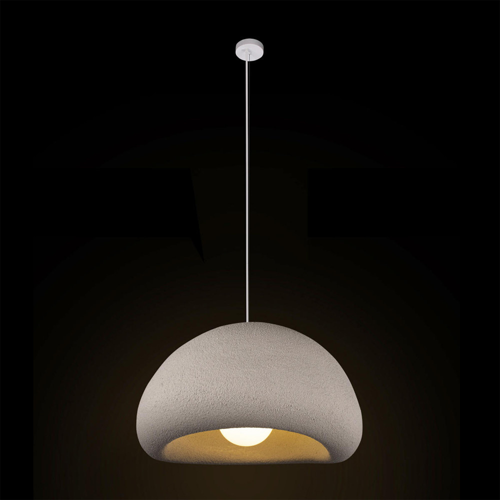 Подвесной светильник с куполообразным белым фактурным абажуром Sergey Makhno