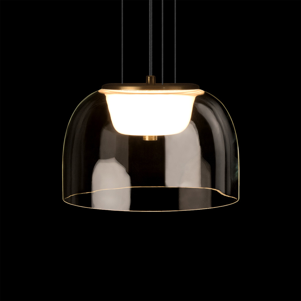 Подвесной светильник с куполообразным прозрачным стеклянным плафоном Grada Light