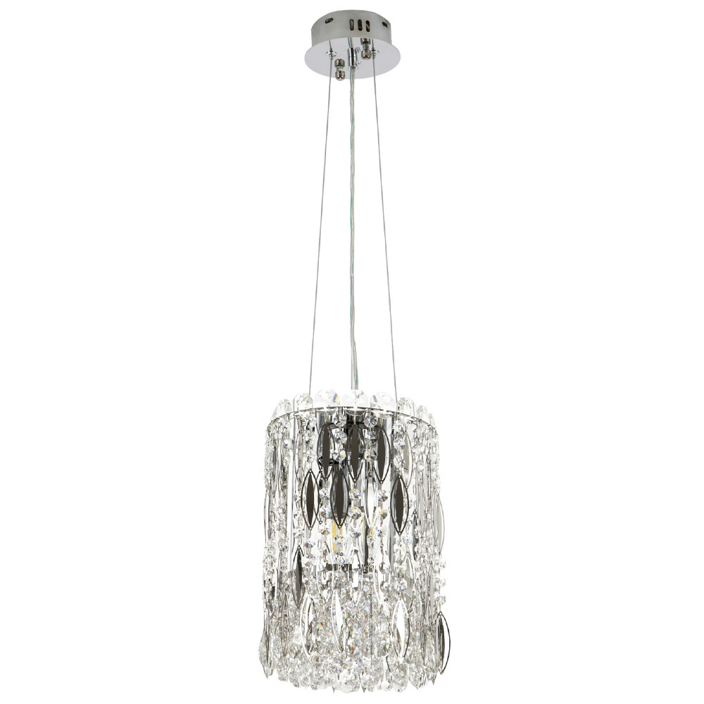 Подвесной светильник с металлическими и хрустальными подвесками Bonnay Crystal Chrome Hanging Lamp