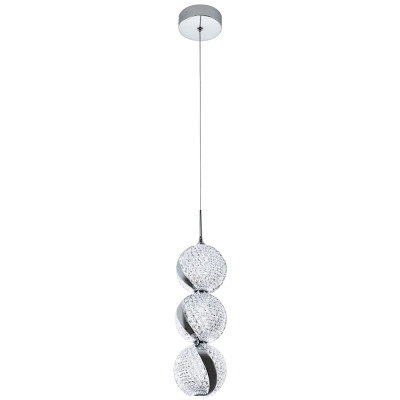 Подвесной светильник с плафонами в виде 3-х сфер из рельефного акрила Morgaine Spheres Chrome Light
