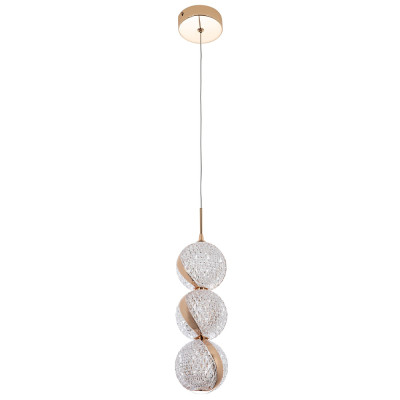 Подвесной светильник с плафонами в виде 3-х сфер из рельефного акрила Morgaine Spheres Gold Light