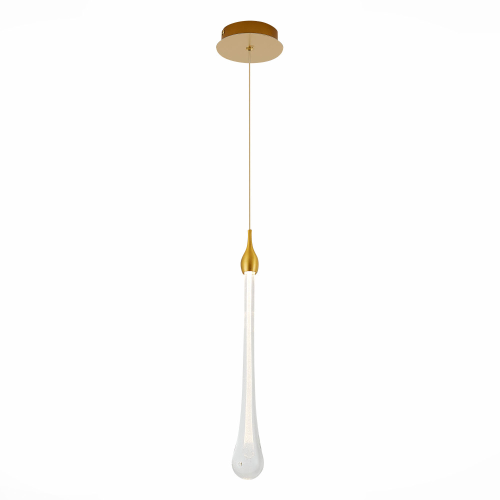 Подвесной светильник с плафоном в форме капли на золотистом каркасе Raindrop