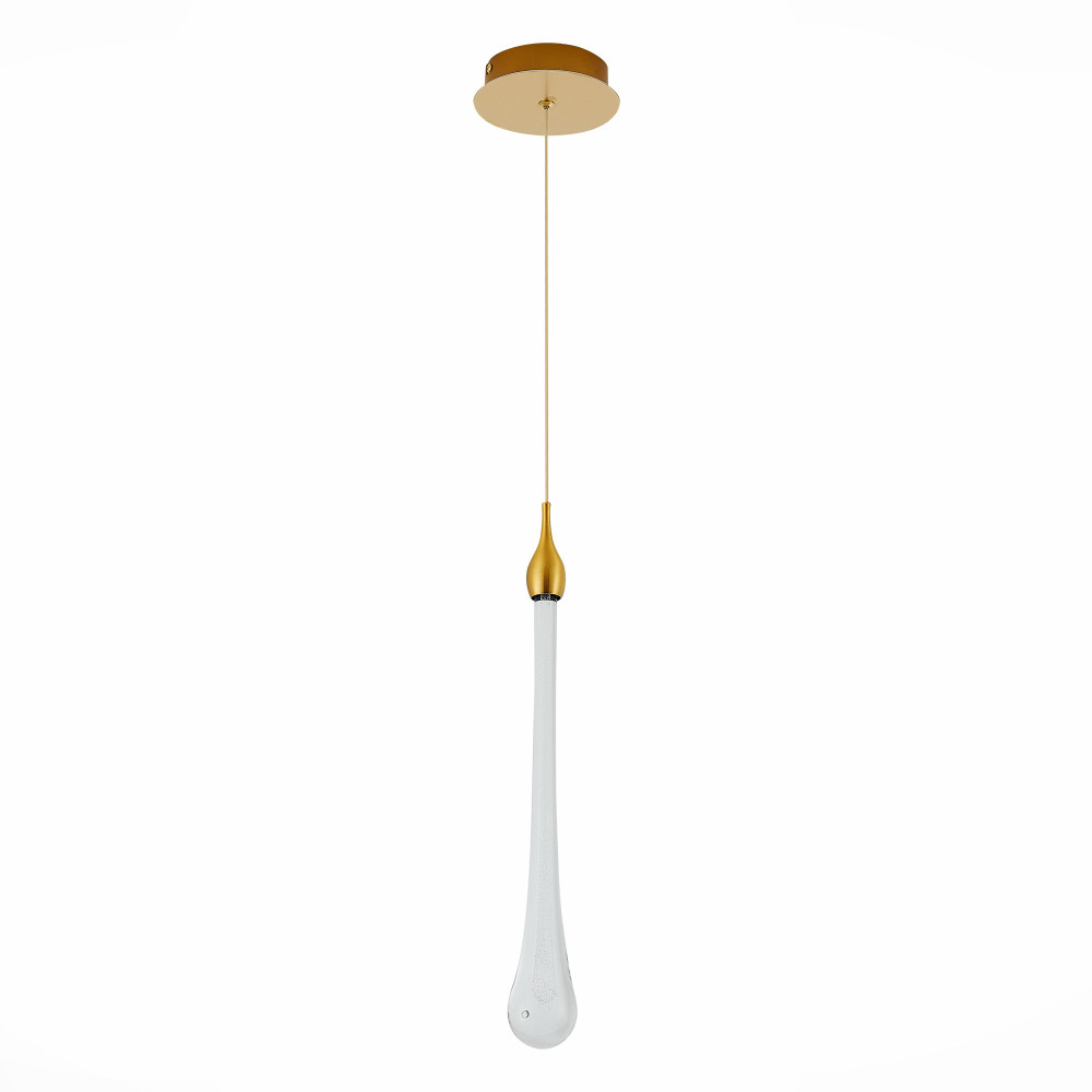 Подвесной светильник с плафоном в форме капли на золотистом каркасе Raindrop