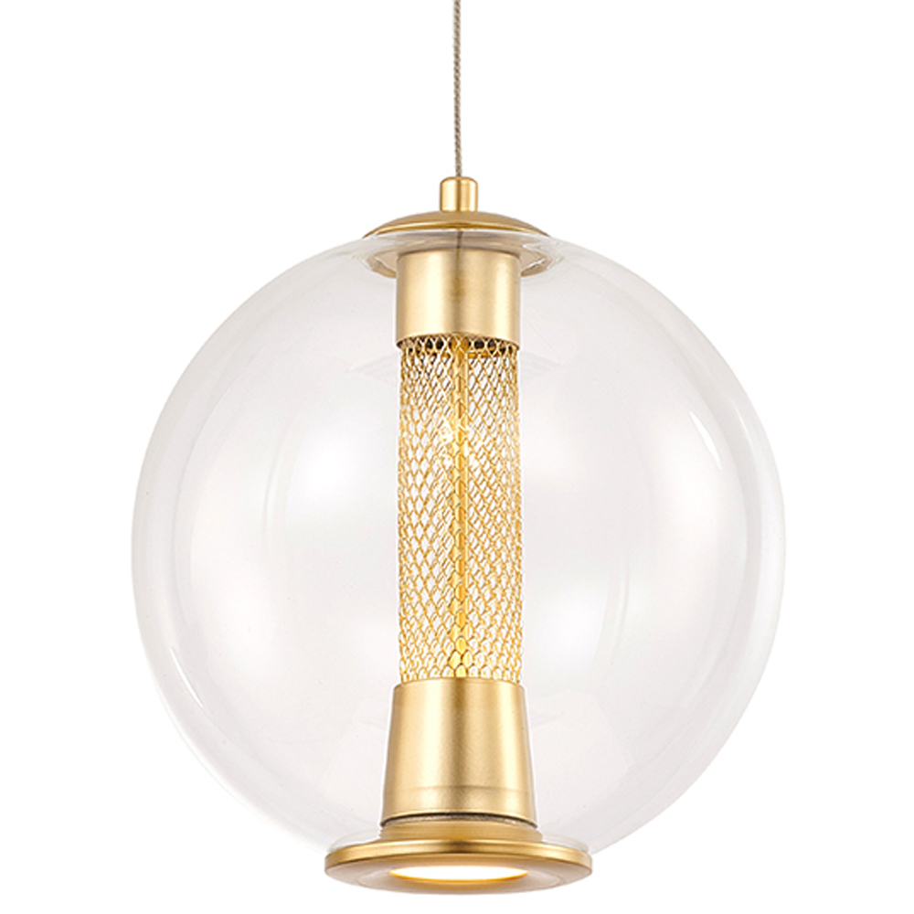 Подвесной светильник с плафоном в форме шара Inner Gleam Orb gold