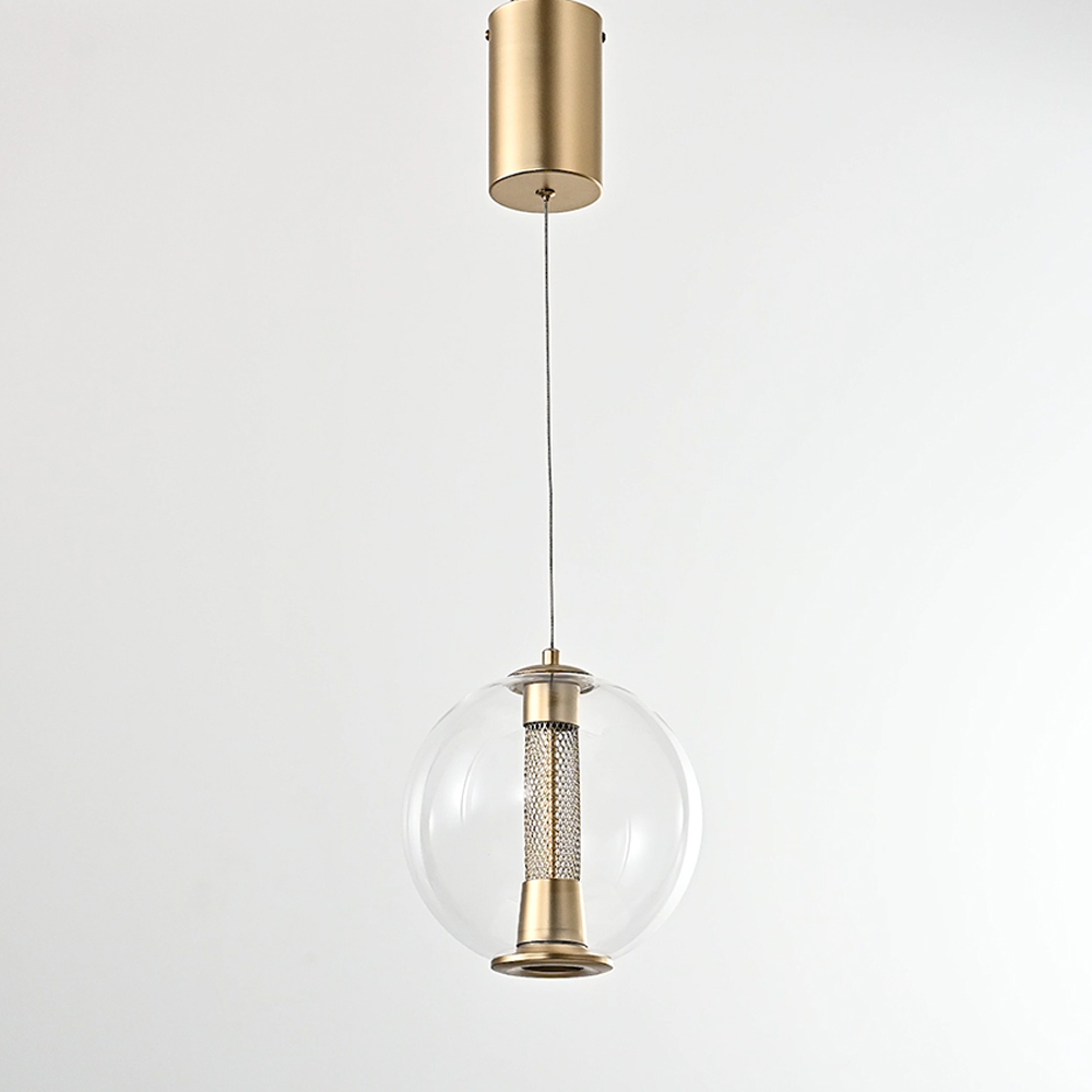Подвесной светильник с плафоном в форме шара Inner Gleam Orb gold