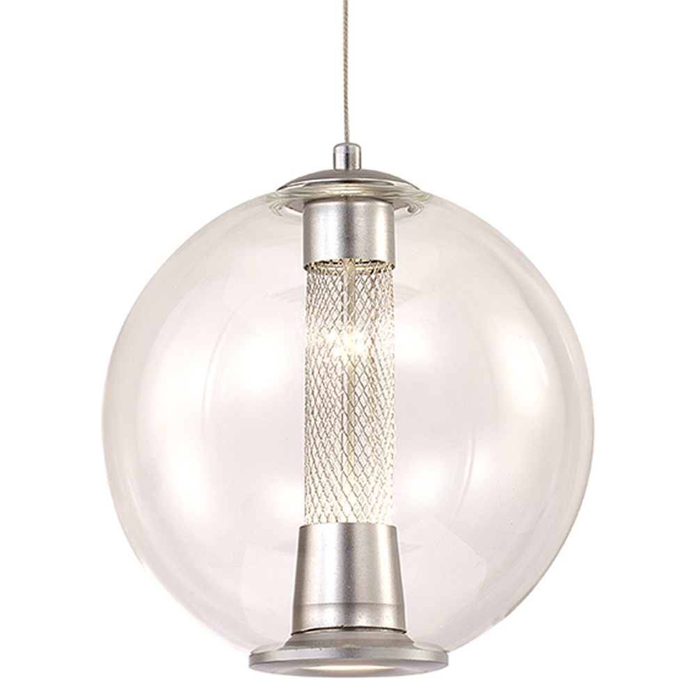 Подвесной светильник с плафоном в форме шара Inner Gleam Orb silver