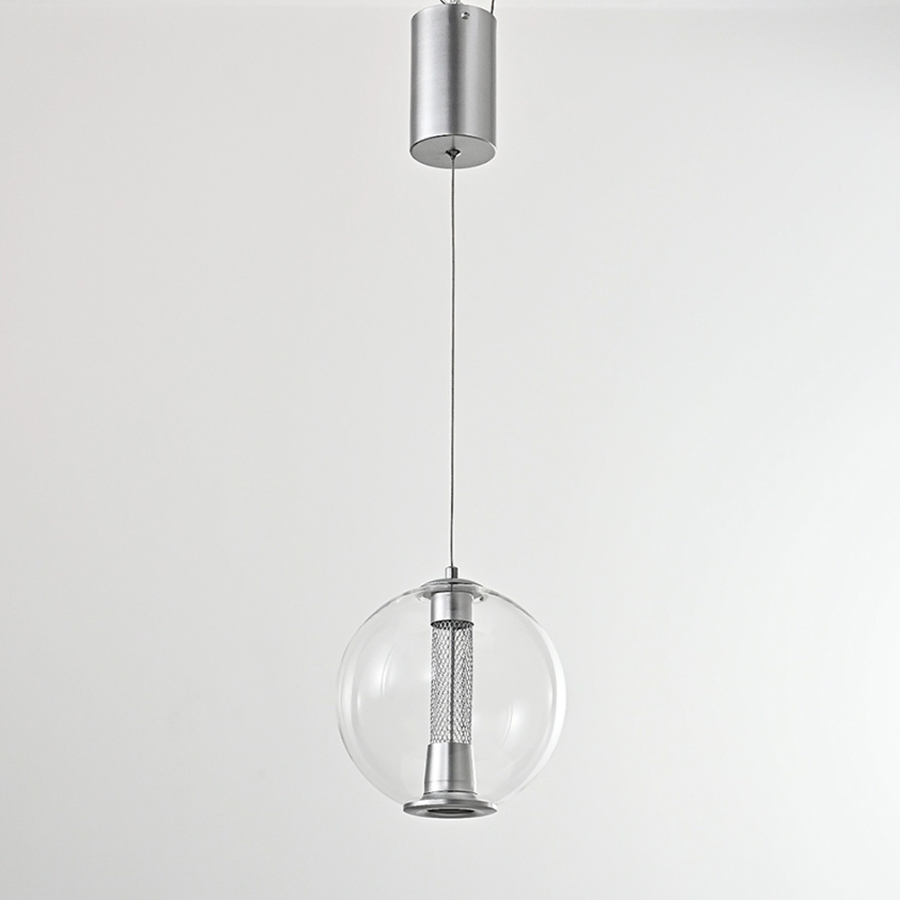 Подвесной светильник с плафоном в форме шара Inner Gleam Orb silver