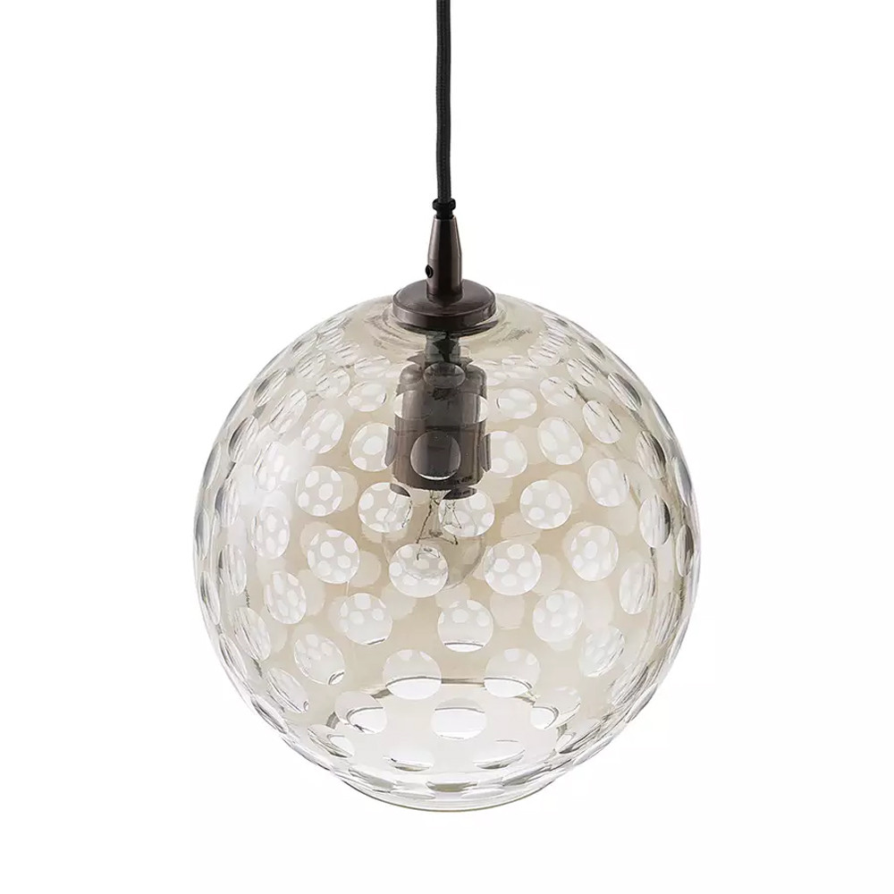 Подвесной светильник с плафоном в форме шара из стекла с рельефным узором Glass Pattern Lamp