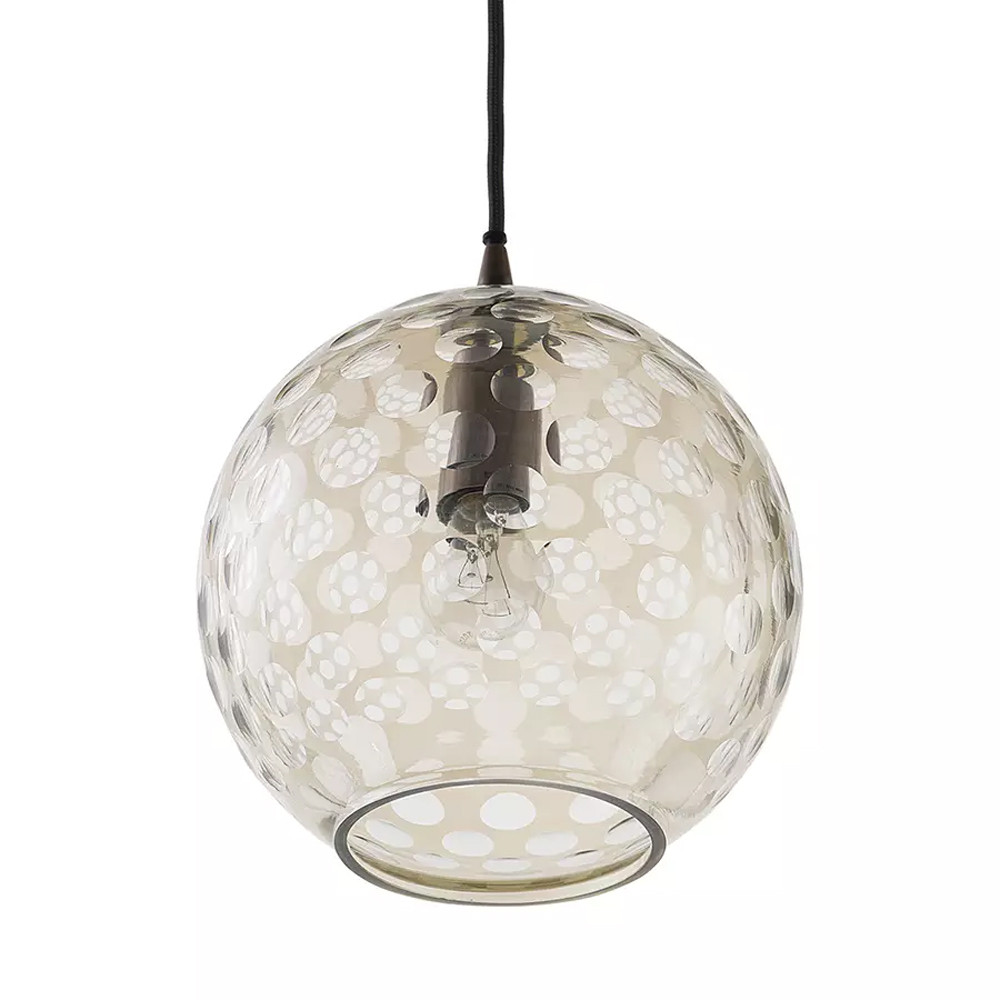 Подвесной светильник с плафоном в форме шара из стекла с рельефным узором Glass Pattern Lamp
