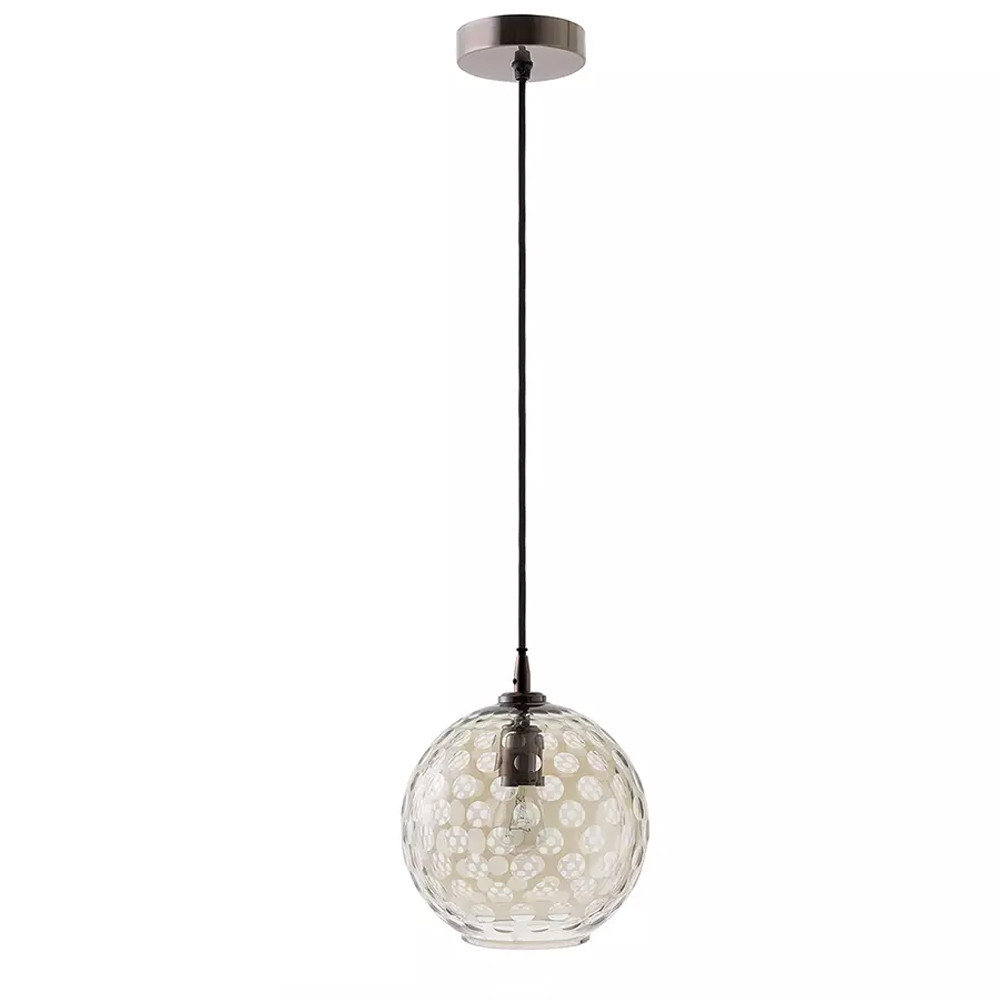 Подвесной светильник с плафоном в форме шара из стекла с рельефным узором Glass Pattern Lamp