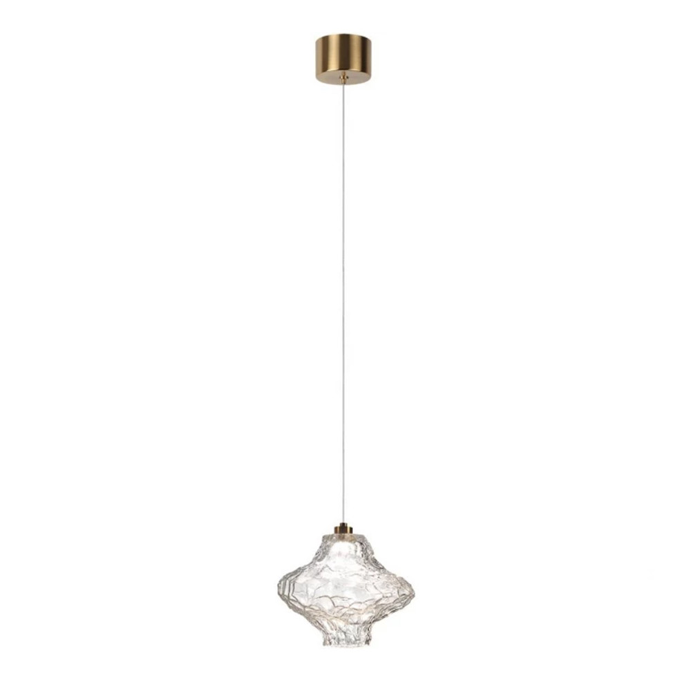 Подвесной светильник с плафоном из фактурного прозрачного стекла Light Ensemble