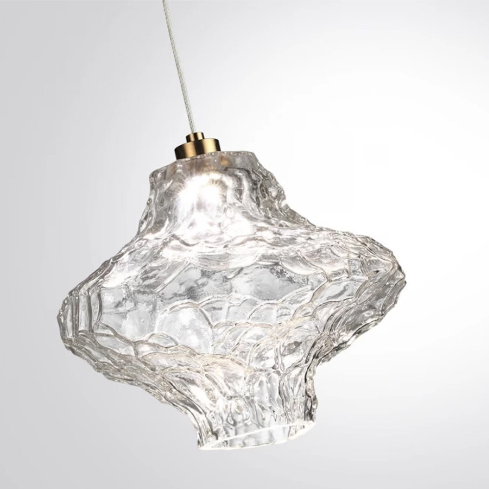 Подвесной светильник с плафоном из фактурного прозрачного стекла Light Ensemble