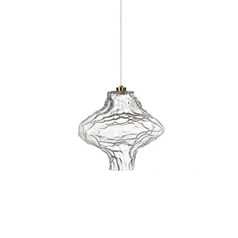 Подвесной светильник с плафоном из фактурного прозрачного стекла Light Ensemble