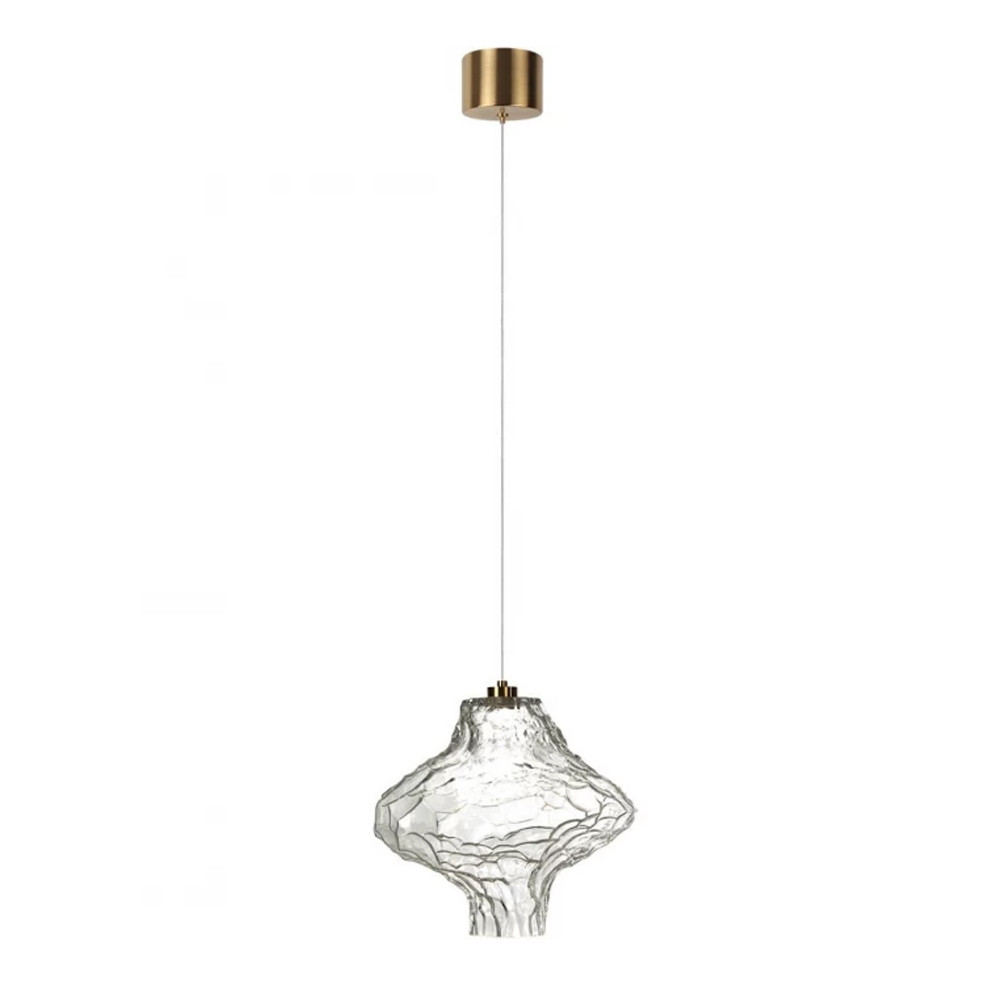 Подвесной светильник с плафоном из фактурного прозрачного стекла Light Ensemble