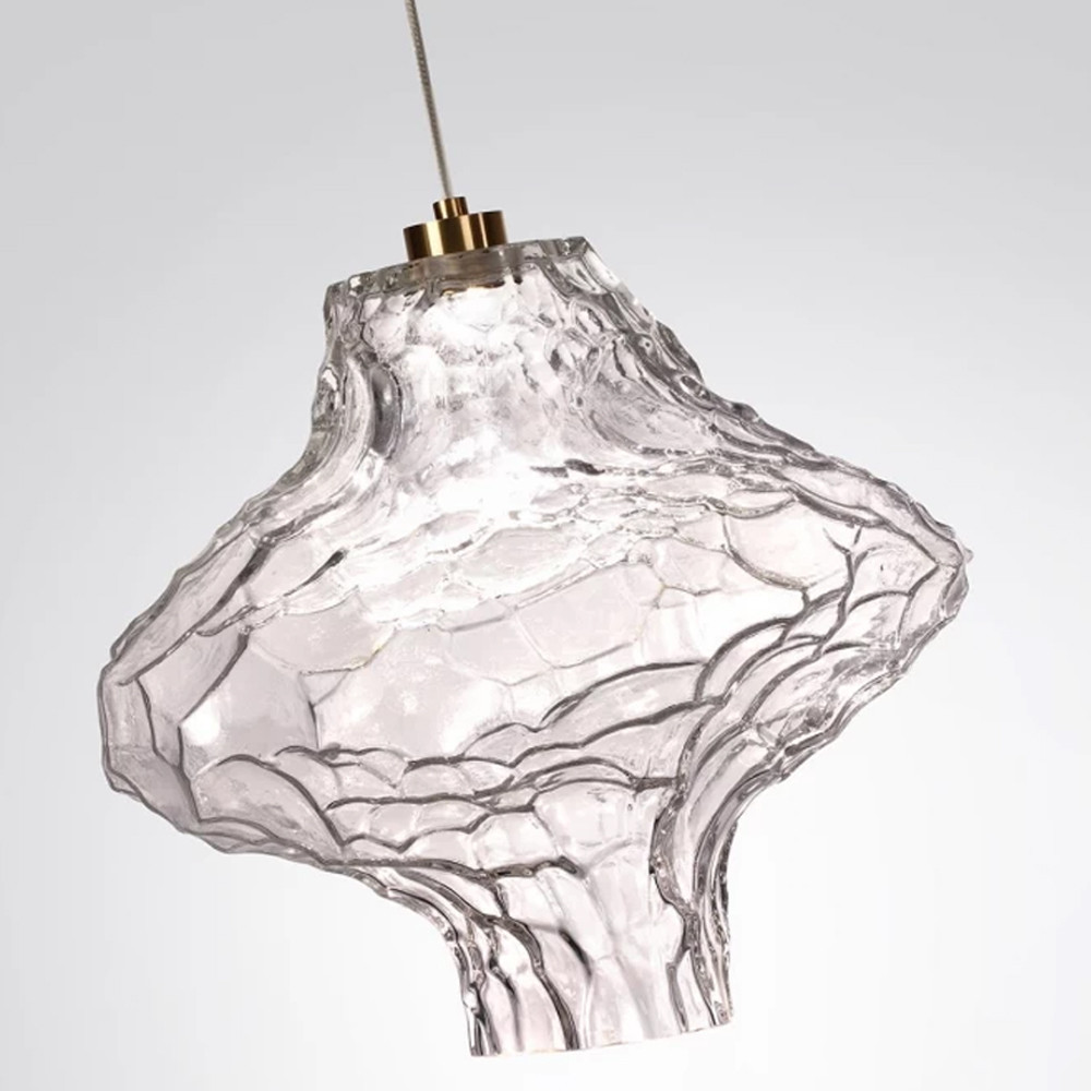 Подвесной светильник с плафоном из фактурного прозрачного стекла Light Ensemble
