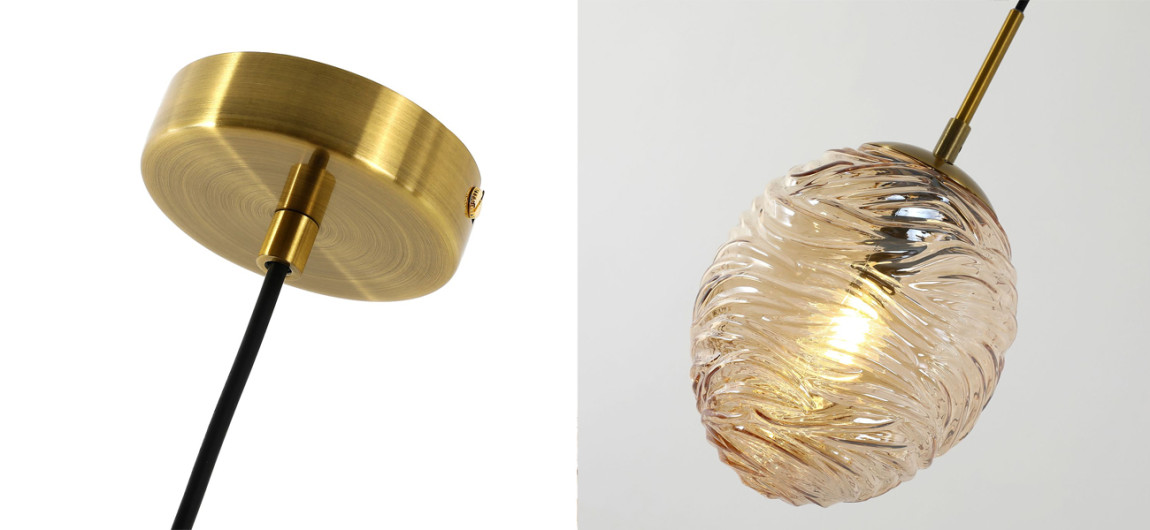 Подвесной светильник с плафоном янтарного цвета Perforated Glass