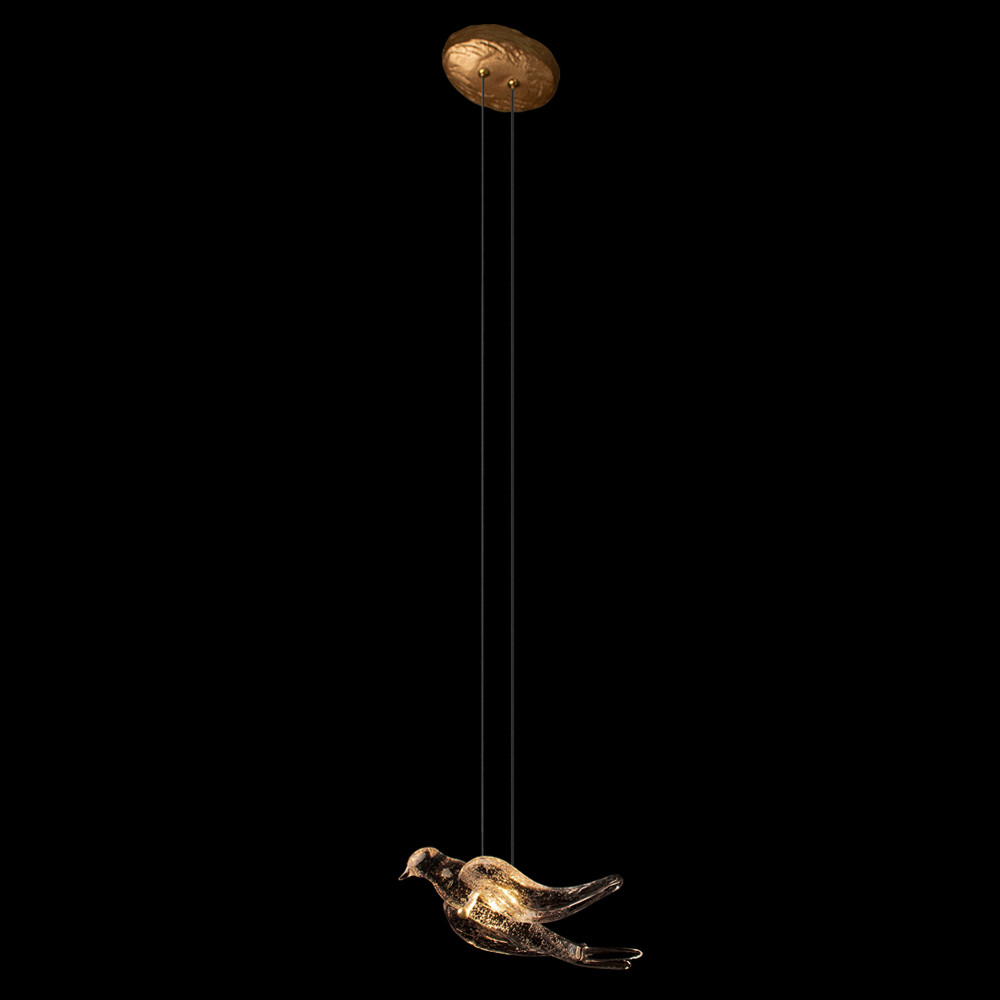 Подвесной светильник с прозрачной стеклянной птичкой Serip Voa