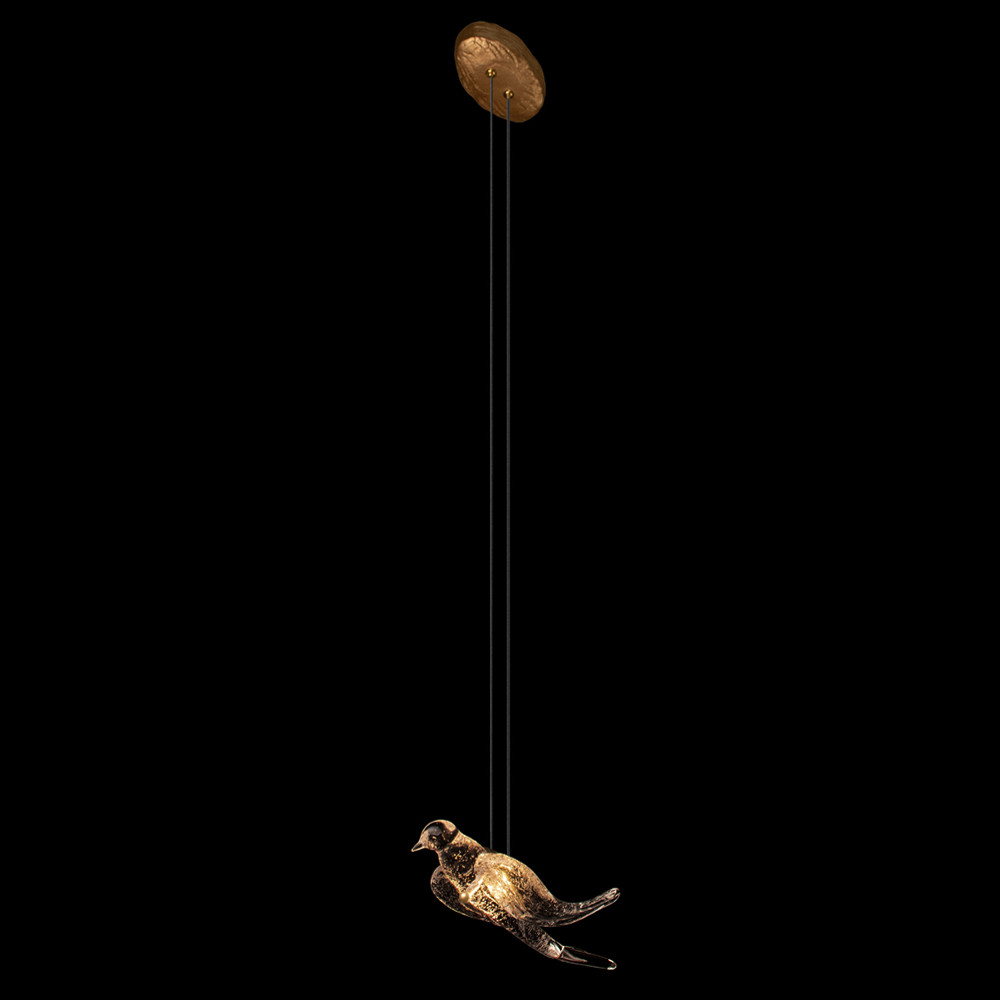 Подвесной светильник с прозрачной стеклянной птичкой Serip Voa