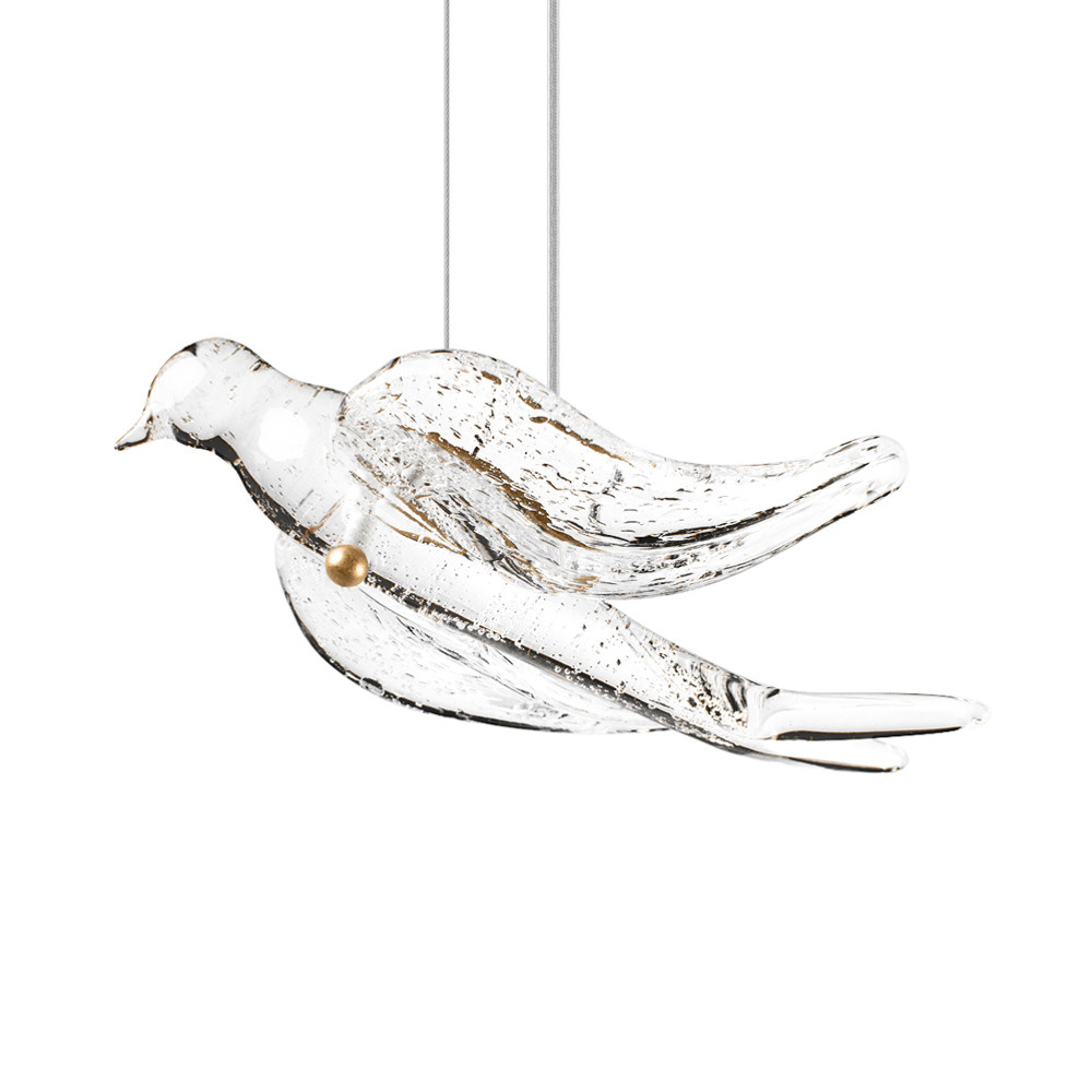 Подвесной светильник с прозрачной стеклянной птичкой Serip Voa