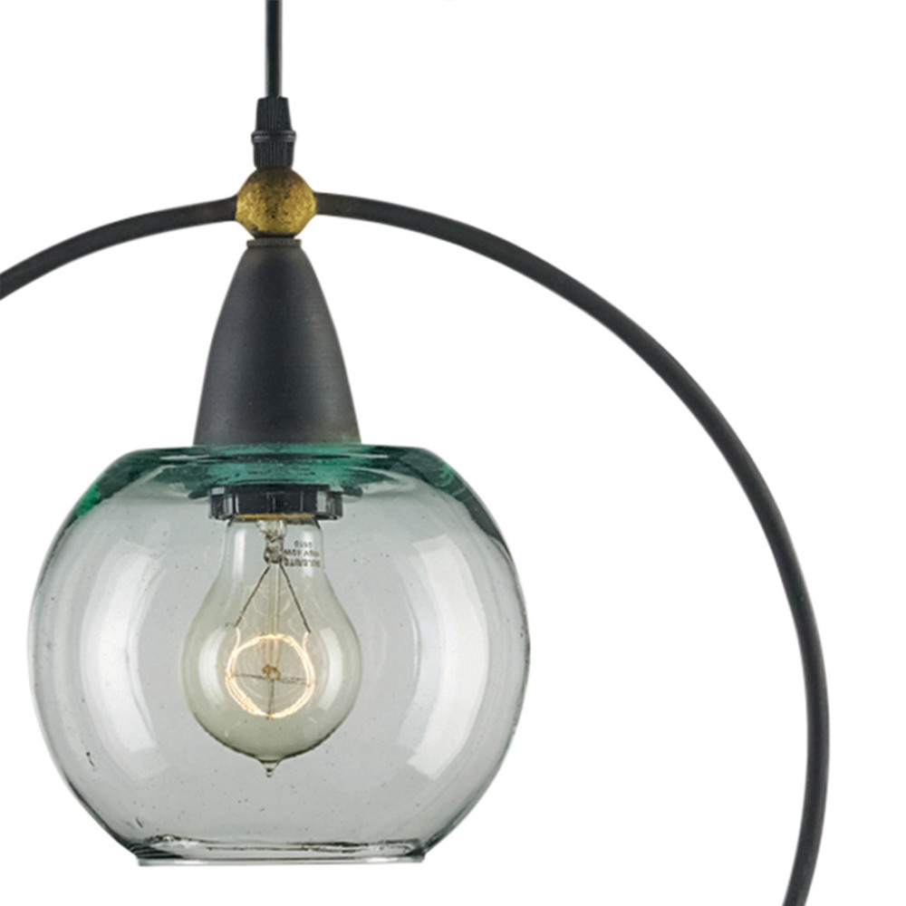 Подвесной светильник с прозрачным плафоном в тонком металлическом кругу Hanging Cascade Balls