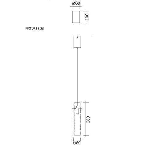 Подвесной светильник с прозрачным плафоном из стекла в форме цилиндра LIAISON