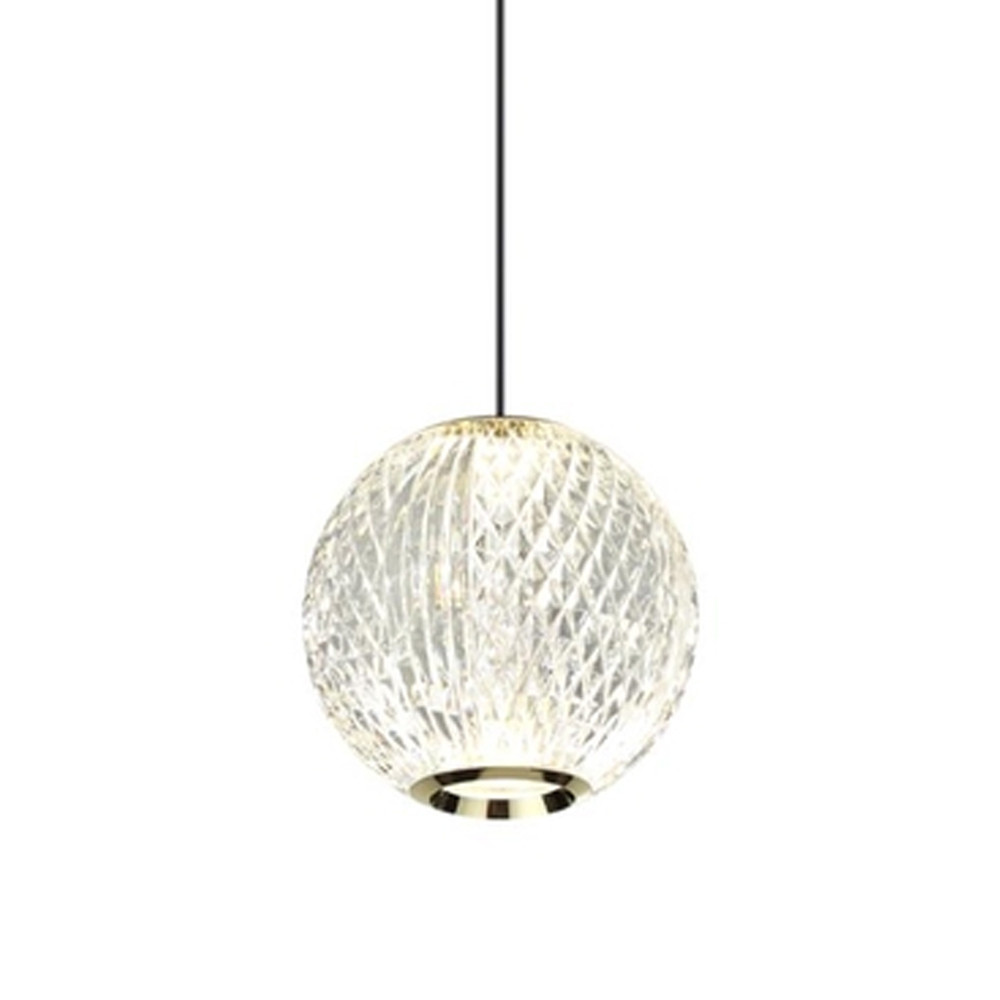 Подвесной светильник с прозрачным рифленым плафоном в форме шара Crystal Globule