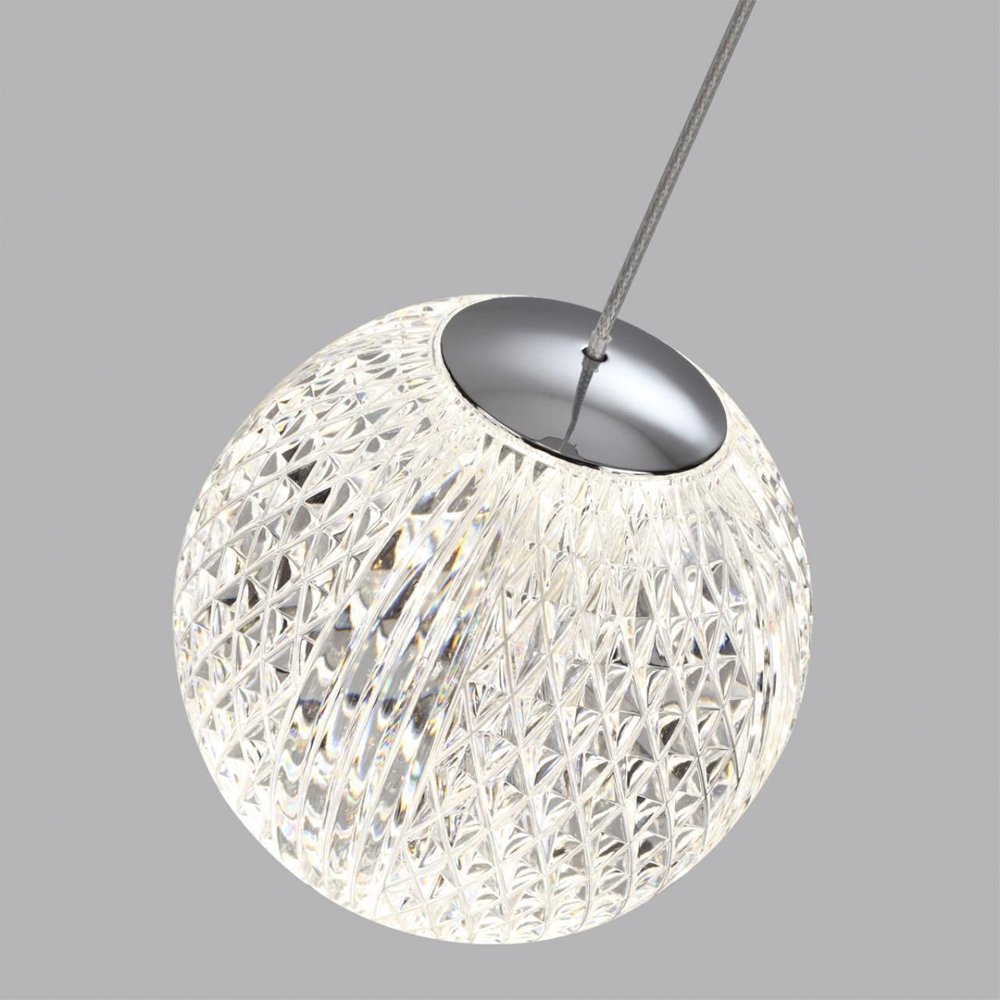 Подвесной светильник с прозрачным рифленым плафоном в форме шара Crystal Globule