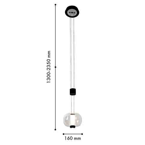 Подвесной светильник с прозрачным рифленым стеклянным плафоном Aurora Bloom