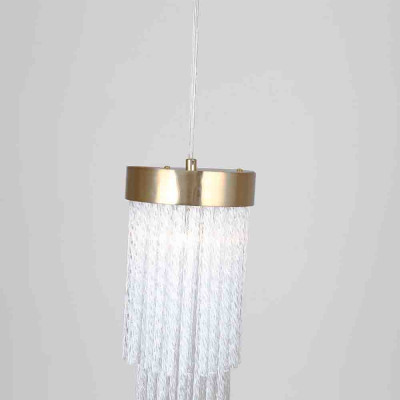 Подвесной светильник с прозрачными стеклянными подвесками и металлическим основанием Nembus