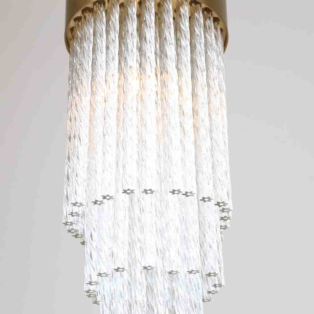 Подвесной светильник с прозрачными стеклянными подвесками и металлическим основанием Nembus