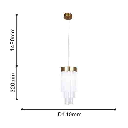Подвесной светильник с прозрачными стеклянными подвесками и металлическим основанием Nembus