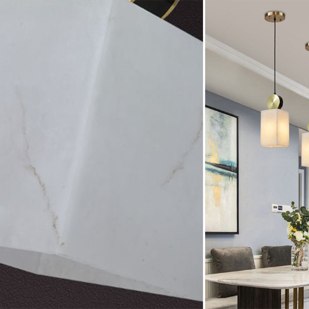 Подвесной светильник с прямоугольным мраморным плафоном Rectangular Marble Shade