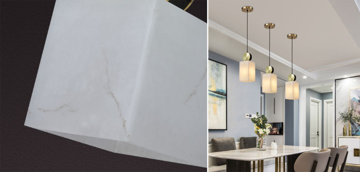 Подвесной светильник с прямоугольным мраморным плафоном Rectangular Marble Shade