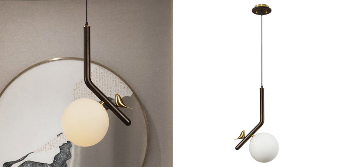Подвесной светильник с птичкой Bird Wood Hanging Lamp