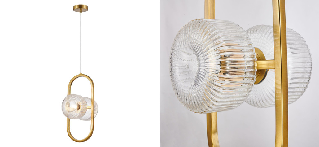 Подвесной светильник с рельефными плафонами Blown Glass