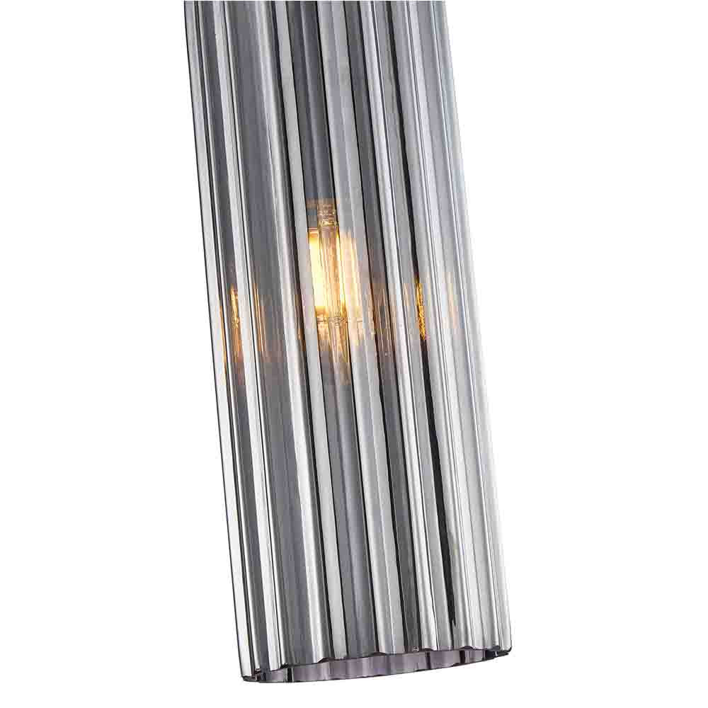 Подвесной светильник с рифленым стеклянным плафоном цилиндрической формы Артиколо