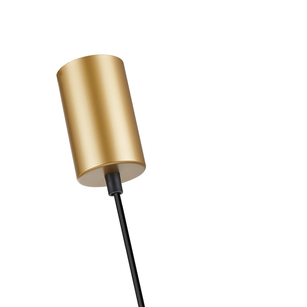 Подвесной светильник с сетчатым металлическим плафоном цилиндрической формы золотой Metal Mesh