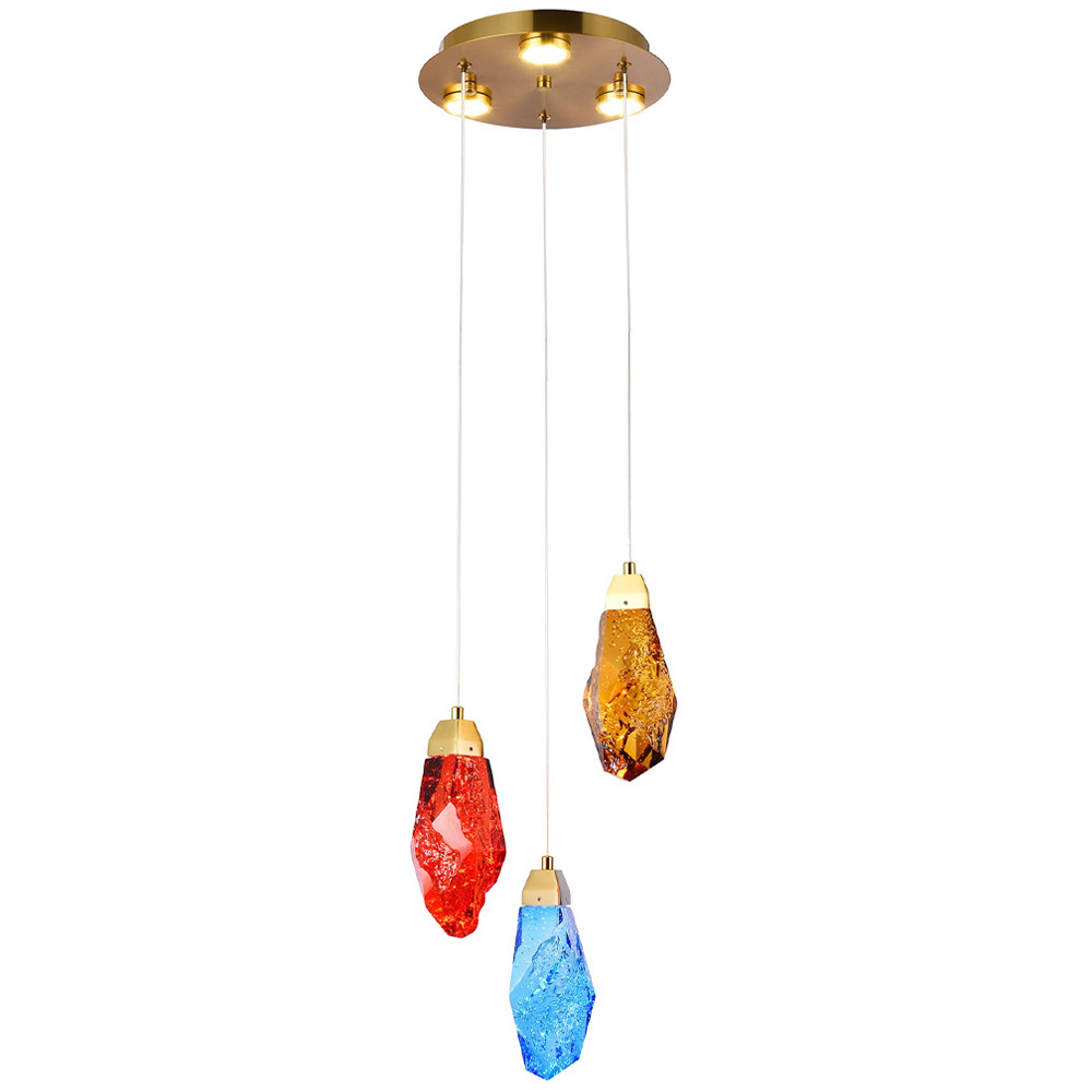 Подвесной светильник с тремя цветными плафонами Soar Colorful Lamp