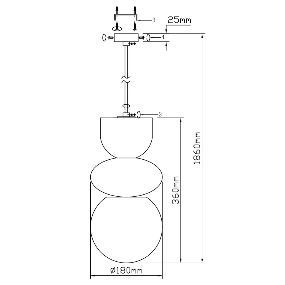 Подвесной светильник с фигурными плафонами Stone Triad