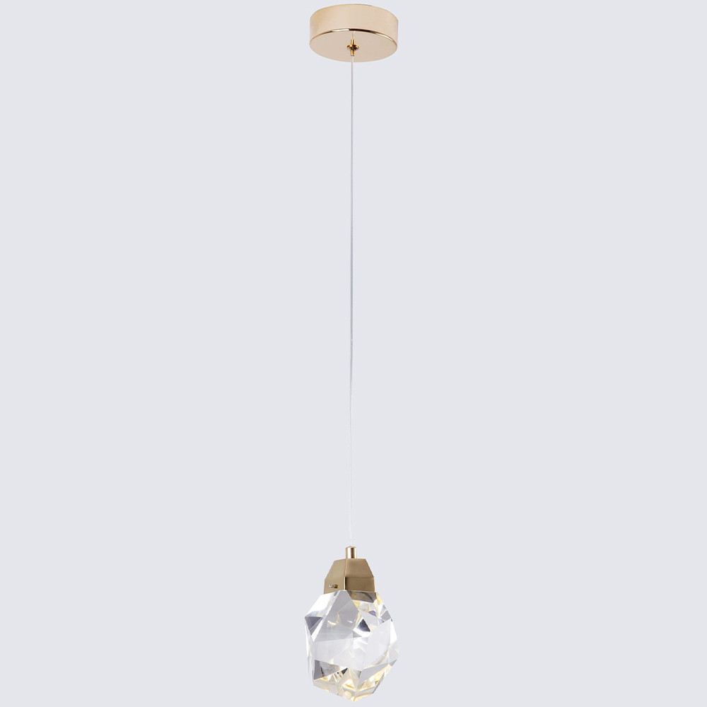 Подвесной светильник с хрустальным плафоном Esme Crystal Gold Hanging lamp