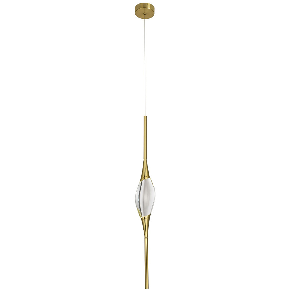 Подвесной светильник с хрустальным плафоном Renee Brass Glass Drops Light