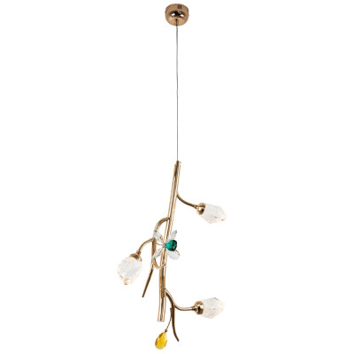 Подвесной светильник с хрустальными плафонами и декором Alvere Crystal Hanging Lamp