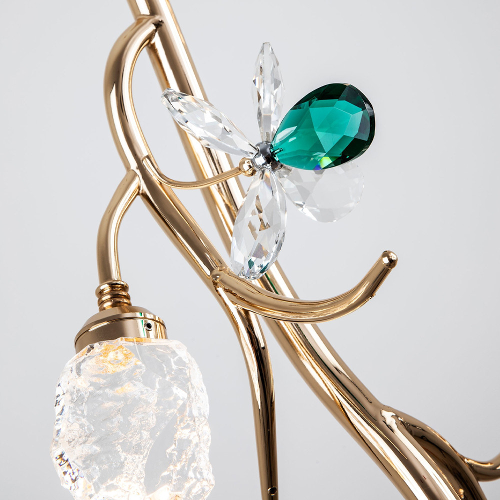 Подвесной светильник с хрустальными плафонами и декором Alvere Crystal Hanging Lamp