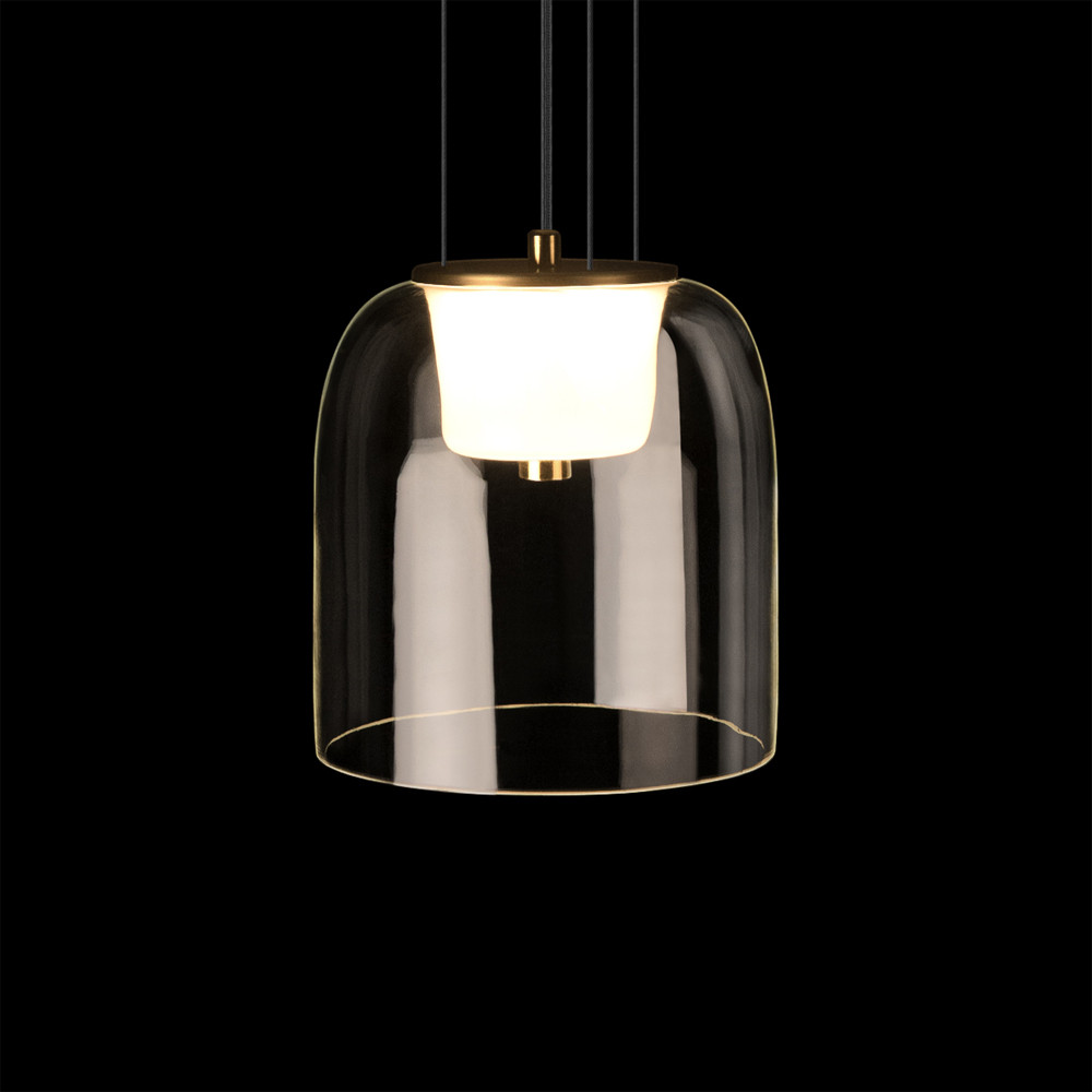 Подвесной светильник с цилиндрическим прозрачным стеклянным плафоном Grada Light